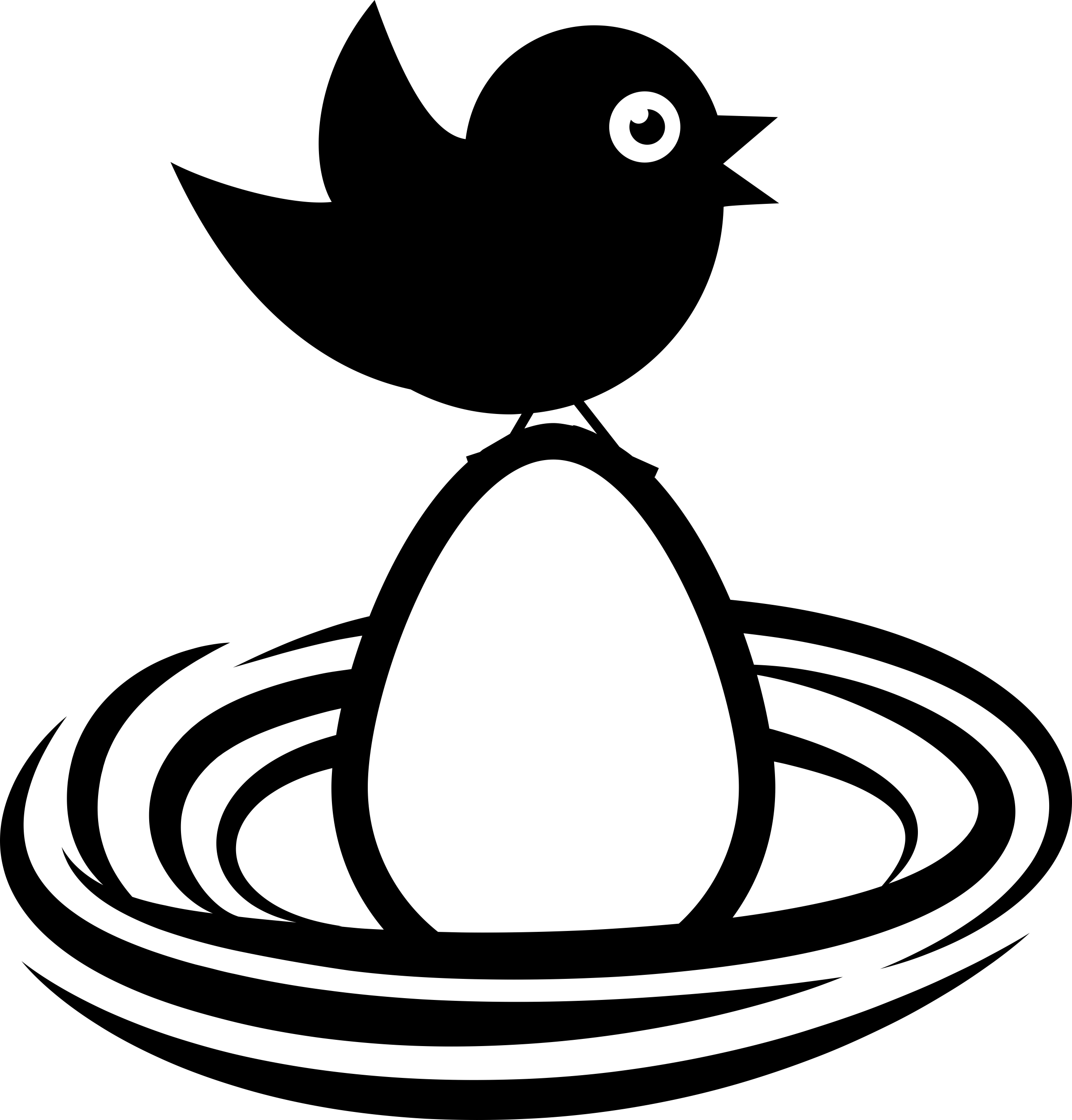 Bird On An Egg In A Nest Line Art Illustration Svg Free Vectors